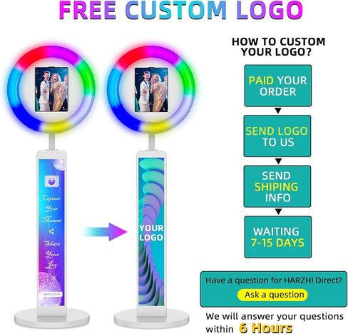 Photo Booth Compatible with Any Ipad, OHYEAHSPIN Photo Booth with Software APP Control Ring Box, Music Sync,IPad Selfie Machine with Flight Case in Kuwait