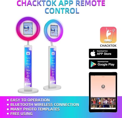 Photo Booth Compatible with Any Ipad, OHYEAHSPIN Photo Booth with Software APP Control Ring Box, Music Sync,IPad Selfie Machine with Flight Case in Kuwait