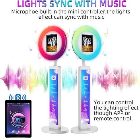 Photo Booth Compatible with Any Ipad, OHYEAHSPIN Photo Booth with Software APP Control Ring Box, Music Sync,IPad Selfie Machine with Flight Case in Kuwait