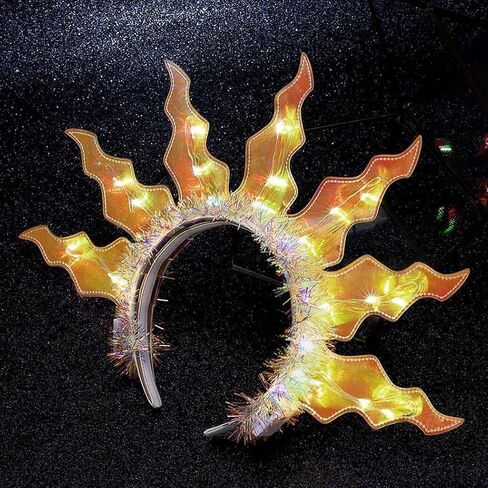 عصابة رأس JAKAWIN Ligh Up Flame Headband LED Fire Hair Band أزياء متوهجة عصابات رأس رائعة للنساء in Kuwait