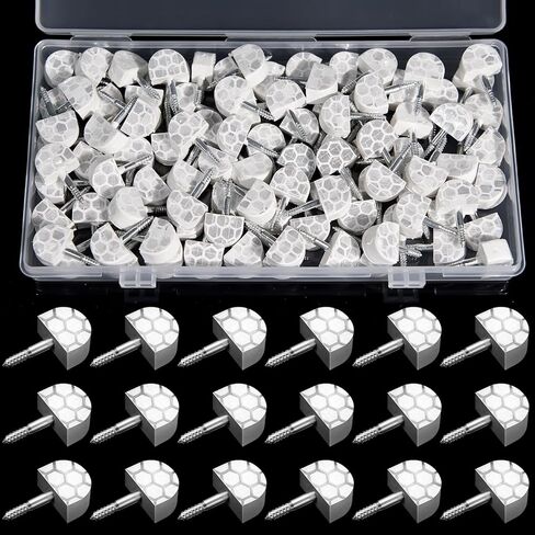 Amylove 100 Pieces White Reflective Wing Tacks Trail Tacks Glow Tacks Trail Marking Tacks Reflective Tacks Trail Markers for Hiking Hunting Camping Outdoor in Kuwait