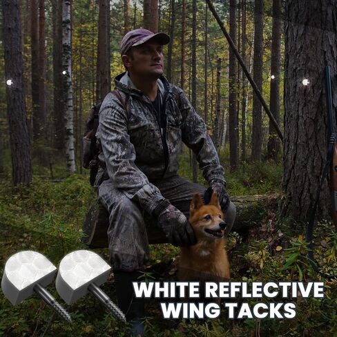 Amylove 100 Pieces White Reflective Wing Tacks Trail Tacks Glow Tacks Trail Marking Tacks Reflective Tacks Trail Markers for Hiking Hunting Camping Outdoor in Kuwait