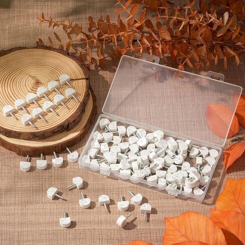 Amylove 100 Pieces White Reflective Wing Tacks Trail Tacks Glow Tacks Trail Marking Tacks Reflective Tacks Trail Markers for Hiking Hunting Camping Outdoor in Kuwait