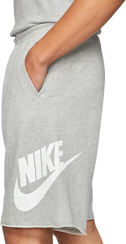 شورت Nike رجالي Aw77 French Terry Alumni (رمادي/أبيض، كبير) in Saudi Arabia