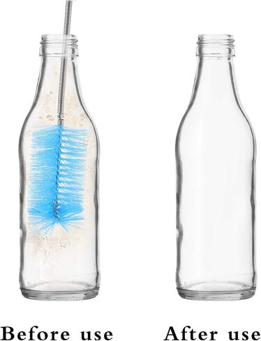 11 Pcs Long Straw Brush, Pipe Cleaners Brush,61Inch Stainless Steel Double-Ended Hose Brush 7.8Inch Nylon Long Tube Cleaning Brush for Home Kitchen Sink Plumbing in Kuwait