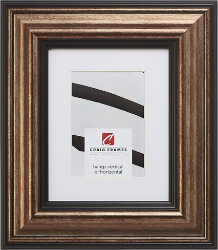 Craig Frames 21307201 20 x 24 Inch Aged Copper and Black Picture Frame Matted to Display a 16 x 20 Inch Photo in Kuwait