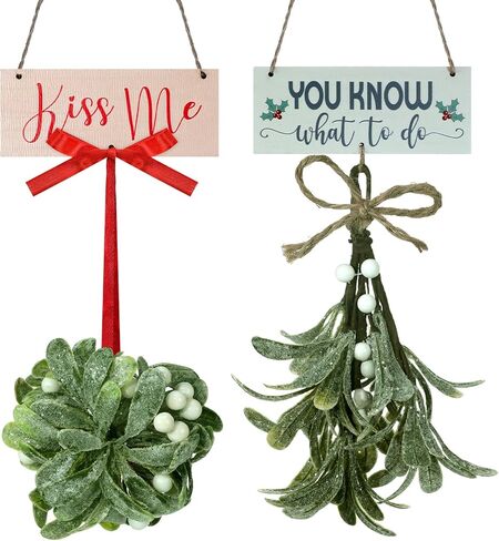 2 قطعة الهدال ديكور عيد الميلاد مزرعة عيد الميلاد الحلي عيد الميلاد شنقا الهدال تقبيل لي أنت تعرف ما يجب القيام به الهدال الاصطناعي للمنزل ديكور حفلة عيد الميلاد in Kuwait