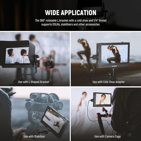 NEEWER F500 5.5 Inch Camera Field Monitor, HDR Touch Screen with 3D LUT, Waveform, Vector Scope, Full HD 1920x1080 IPS 4K HDMI Loop in/Out DSLR Video Peaking Focus Assist, Tilt Arm, Battery & Charger in Saudi Arabia