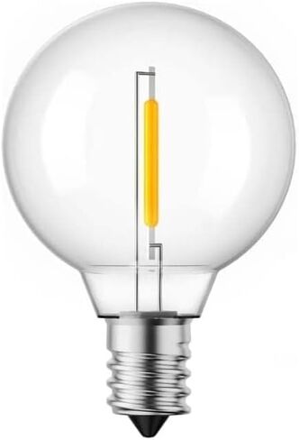 5 عبوات من مصابيح LED البديلة لعيد الميلاد باللون الأحمر G40، قاعدة شمعدان E12، بلاستيك مقاوم للكسر، لأضواء عيد الميلاد الخارجية (5 قطع) in Saudi Arabia