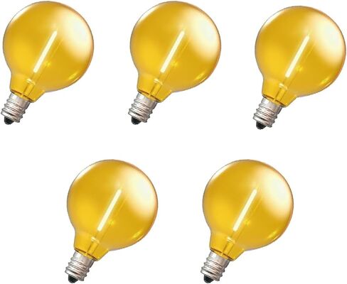 5 عبوات من مصابيح LED البديلة لعيد الميلاد باللون الأحمر G40، قاعدة شمعدان E12، بلاستيك مقاوم للكسر، لأضواء عيد الميلاد الخارجية (5 قطع) in Saudi Arabia