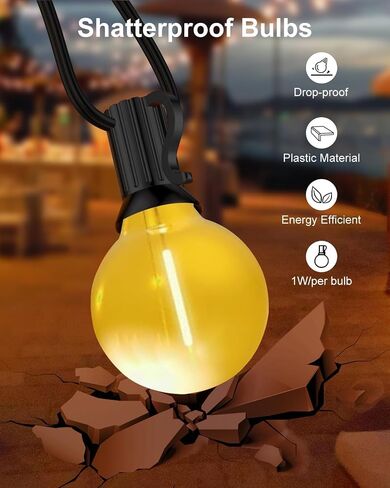 5 عبوات من مصابيح LED البديلة لعيد الميلاد باللون الأحمر G40، قاعدة شمعدان E12، بلاستيك مقاوم للكسر، لأضواء عيد الميلاد الخارجية (5 قطع) in Saudi Arabia