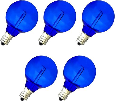5 عبوات من مصابيح LED البديلة لعيد الميلاد باللون الأحمر G40، قاعدة شمعدان E12، بلاستيك مقاوم للكسر، لأضواء عيد الميلاد الخارجية (5 قطع) in Saudi Arabia