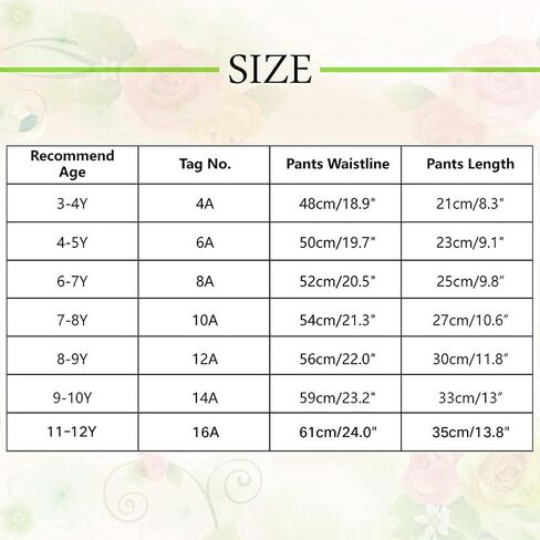 TFJH E Kids Girls Board Shorts UV 50+ Sun Protection Swimsuits Swim Bottoms 3-12Years in Saudi Arabia