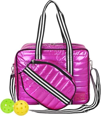 Pink Pickleball Bag for Women, Crossbody Pickleball Paddle Bag, Tote, Backpack,Sling bag for Paddle Pickleball Equipment,Tennis Bags, Christmas Gift, Large Capacity for Water Bottle Pocket & Shoes in Saudi Arabia