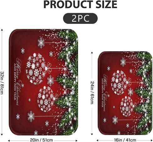 ArtSocket Christmas Bathroom Rug Set of 2 Black Christmas Snowflake Floor Rug Bath Mat Bathroom Decorations Carpets 16x24 and 20x32 Inches Christmas Decor in Kuwait