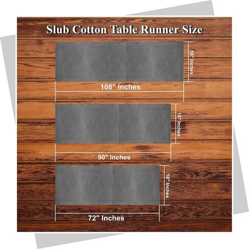 GFI Hand Made Ladder Lace Egyptian Slub Cotton Linen Table Runner - 16x108 - Charcoal, Premium Quality Runners for Christmas/New Year Home Decorations, Parties, Festive Gathering in Saudi Arabia