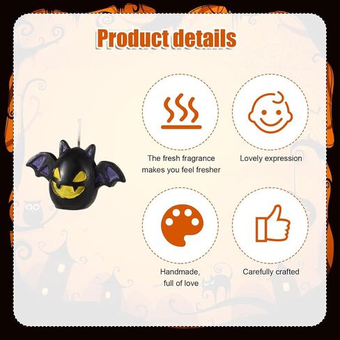 6pcs Halloween Candles, Cute Novelty Bat Shaped Candle Halloween Spooky Candles Scented Candle Gifts for Halloween Party Home Room Bedroom Table Decorations in Saudi Arabia