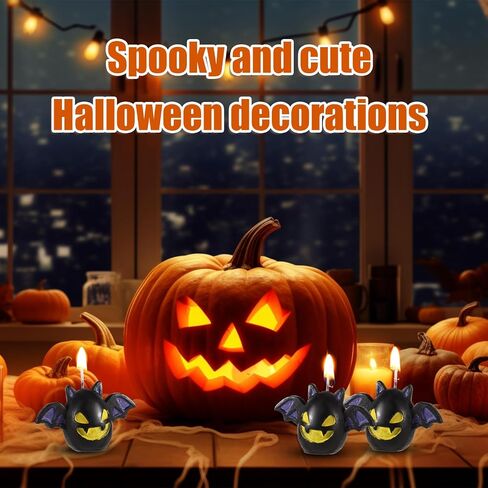6pcs Halloween Candles, Cute Novelty Bat Shaped Candle Halloween Spooky Candles Scented Candle Gifts for Halloween Party Home Room Bedroom Table Decorations in Saudi Arabia