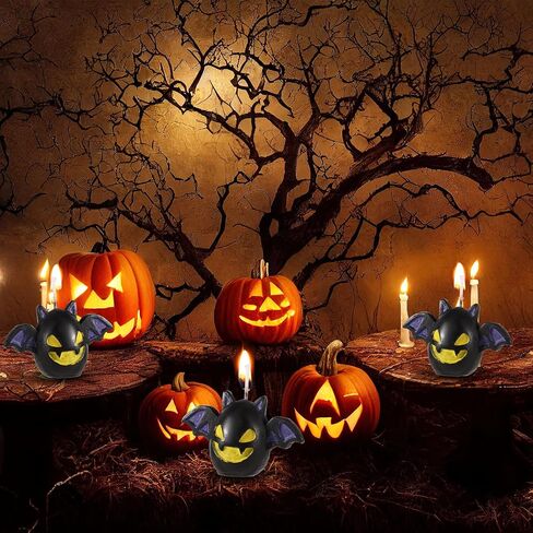 6pcs Halloween Candles, Cute Novelty Bat Shaped Candle Halloween Spooky Candles Scented Candle Gifts for Halloween Party Home Room Bedroom Table Decorations in Saudi Arabia