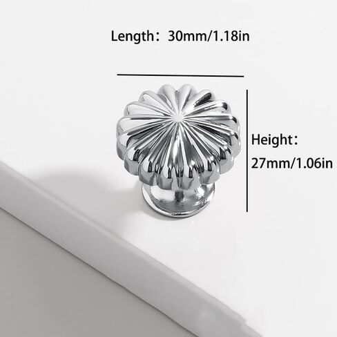 مقبض دائري بفتحة واحدة من سبائك الألومنيوم مناسب للخزانات والأدراج وخزائن الملابس وخزائن الأحذية (فضي ساطع) in Kuwait