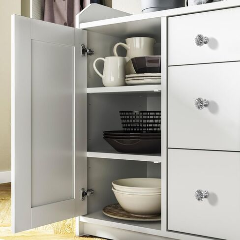 مقبض دائري بفتحة واحدة من سبائك الألومنيوم مناسب للخزانات والأدراج وخزائن الملابس وخزائن الأحذية (فضي ساطع) in Kuwait