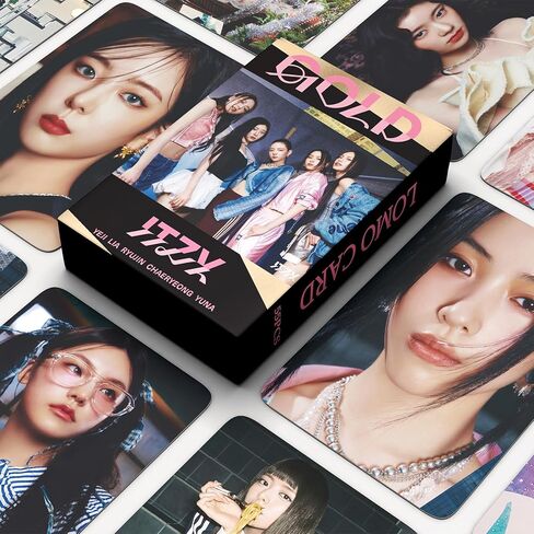 PYAJUU ITZY Photocards K-POP ITZY Gold Album Photocards 55PCS ITZY 2024 Lomo Cards ITZY Postcard Greeting Cards Merchandise of ITZY Postcard for Fans Daughter ITZY Album Cards in Kuwait