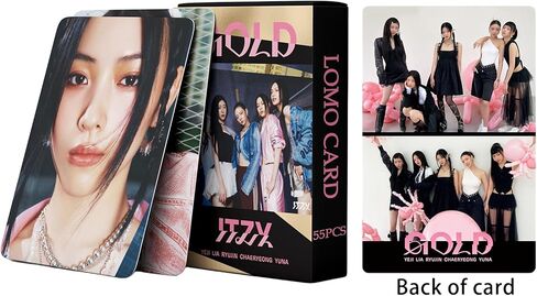 PYAJUU ITZY Photocards K-POP ITZY Gold Album Photocards 55PCS ITZY 2024 Lomo Cards ITZY Postcard Greeting Cards Merchandise of ITZY Postcard for Fans Daughter ITZY Album Cards in Kuwait