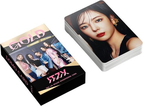 PYAJUU ITZY Photocards K-POP ITZY Gold Album Photocards 55PCS ITZY 2024 Lomo Cards ITZY Postcard Greeting Cards Merchandise of ITZY Postcard for Fans Daughter ITZY Album Cards in Kuwait