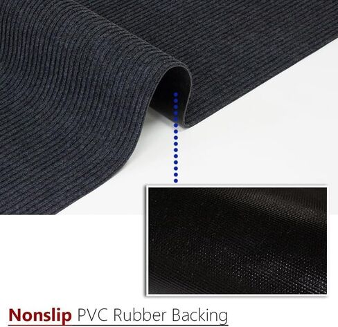 Hallway Runner Rug, Non-Slip Waterproof Area Runner Rugs, Indoor/Outdoor Carpet Runners, 2FT x 6FT, Grey Stripe in Saudi Arabia