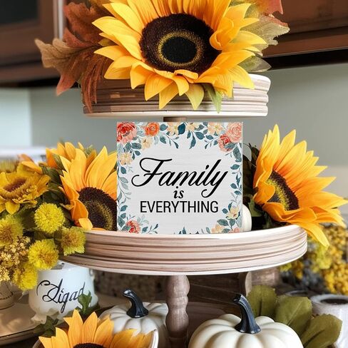 Bless This Home Wood Box Sign Art Desk Decor Farmhouse Sunflower Wood Block Sign Decor for Home Kitchen Entryway Shelf Wall, House Warming Gifts for New Home Owner in Saudi Arabia