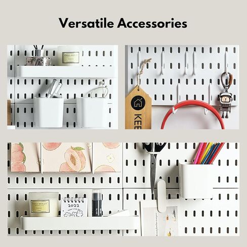 Keepo Pegboard Combination Kit, Pegboards and Accessories Modular Hanging for Wall Organizer, Crafts Organization, Ornaments Display, Nursery Storage, Peg Board (White, 33″×22″) in Saudi Arabia