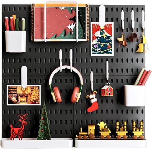 Keepo Pegboard Combination Kit, Pegboards and Accessories Modular Hanging for Wall Organizer, Crafts Organization, Ornaments Display, Nursery Storage, Peg Board (White, 33″×22″) in Saudi Arabia
