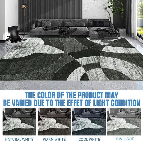 HOMBYS 10X14ft سجادة منطقة دوائر مجردة لغرفة المعيشة وغرفة النوم، سجادة أرضية كبيرة حديثة للمكتب الداخلي وغرفة الطعام ومناطق المرور العالية، ديكور منزلي معاصر، يمكن غسله في الغسالة in Saudi Arabia