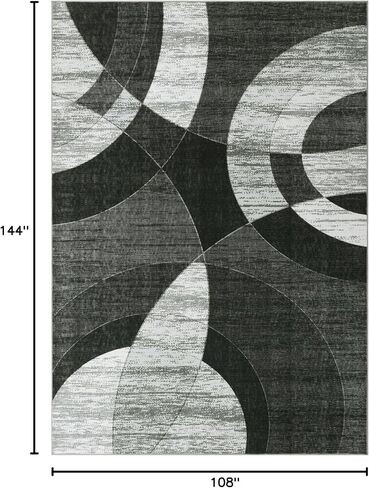 HOMBYS 10X14ft سجادة منطقة دوائر مجردة لغرفة المعيشة وغرفة النوم، سجادة أرضية كبيرة حديثة للمكتب الداخلي وغرفة الطعام ومناطق المرور العالية، ديكور منزلي معاصر، يمكن غسله في الغسالة in Saudi Arabia