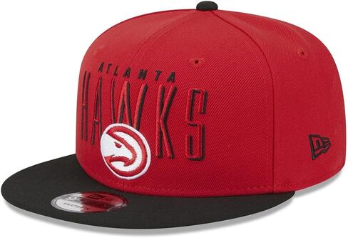 قبعة New Era Atlanta Hawks 9FIFTY Headline Snapback، قبعة قابلة للتعديل باللون الأحمر in Saudi Arabia