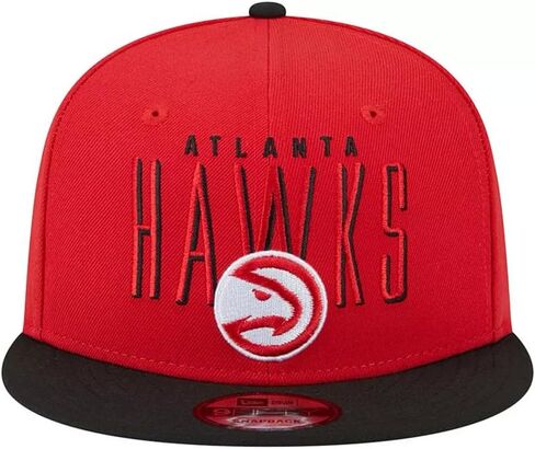 قبعة New Era Atlanta Hawks 9FIFTY Headline Snapback، قبعة قابلة للتعديل باللون الأحمر in Saudi Arabia