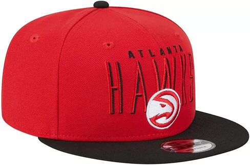 قبعة New Era Atlanta Hawks 9FIFTY Headline Snapback، قبعة قابلة للتعديل باللون الأحمر in Saudi Arabia