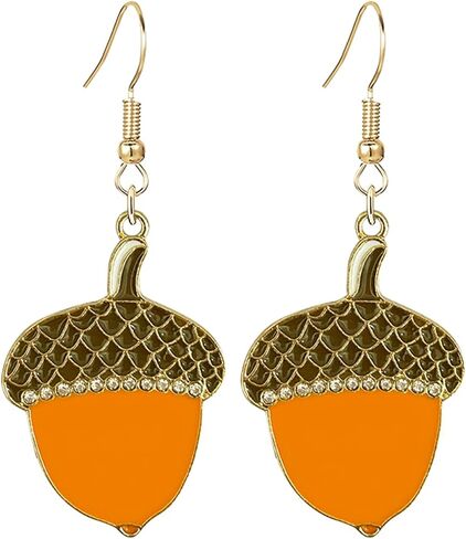 coadipress Fun Squirrel Pine Cone Earrings for Women Girls Funny Gold Plated Asymmetrical Animal Squirrel Nut Food Dangle Drop Charm Earrings Squirrel Lovers Gifts Jewelry in Saudi Arabia