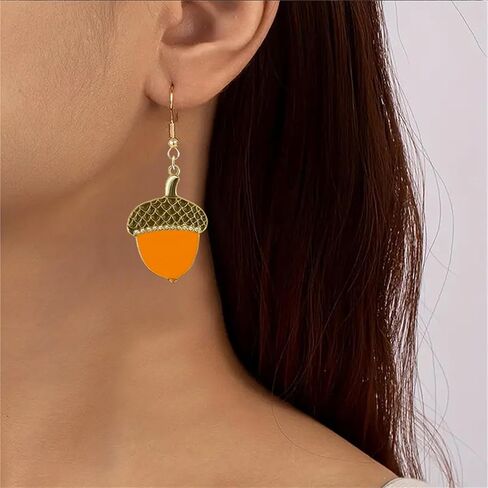 coadipress Fun Squirrel Pine Cone Earrings for Women Girls Funny Gold Plated Asymmetrical Animal Squirrel Nut Food Dangle Drop Charm Earrings Squirrel Lovers Gifts Jewelry in Saudi Arabia