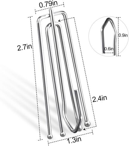 خطافات ستائر مطوية، Sopito 60 قطعة من خطافات ستائر مطوية من الفولاذ المقاوم للصدأ 4 شوكات خطافات ستائر لباب النافذة وستارة الحمام in Kuwait