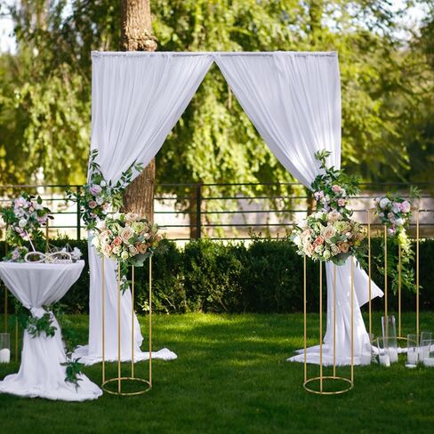 4pcs Gold Wedding Flower Stand, 31 Inch Metal Wedding Floral Stand, Golden Flower Holder for Wedding Table Centerpieces, Tall Column Floral Rack Floor Display for Banquet Ceremony Birthday Decor in Kuwait