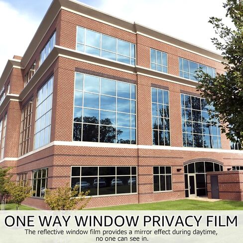 HIDBEA One Way Privacy Window Film, Daytime Privacy Sun Blocking Anti UV Reflective Window Film Heat Control Static Cling Window Tint Film for Home and Office, Silver, 41.3 x 78.7 Inch in Saudi Arabia