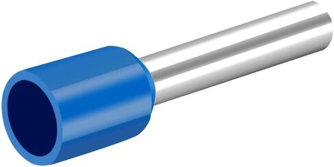 Cord End Terminal, E2512, AWG14 / 2.5mm², Wire Copper Crimp Connector, Vinyl Insulated, Blue, Pack of 1000 in Saudi Arabia