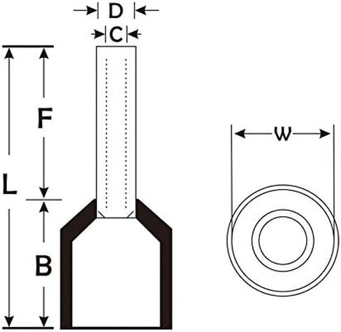 Cord End Terminal, E2512, AWG14 / 2.5mm², Wire Copper Crimp Connector, Vinyl Insulated, Blue, Pack of 1000 in Saudi Arabia