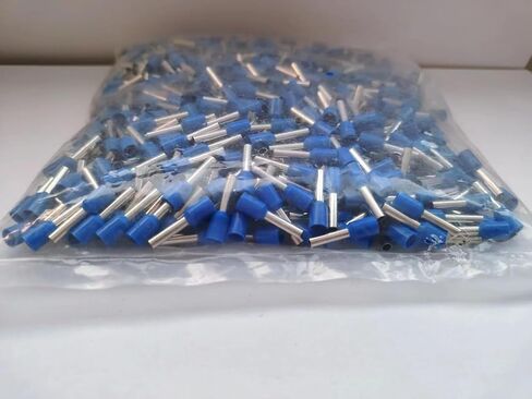 Cord End Terminal, E2512, AWG14 / 2.5mm², Wire Copper Crimp Connector, Vinyl Insulated, Blue, Pack of 1000 in Saudi Arabia