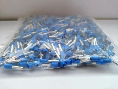 Cord End Terminal, E2512, AWG14 / 2.5mm², Wire Copper Crimp Connector, Vinyl Insulated, Blue, Pack of 1000 in Saudi Arabia