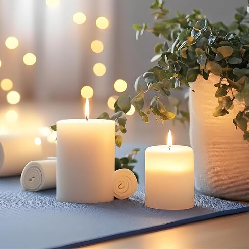 6 Packs Unscented Dripless 2.75x3.25 Inch White Pillar Candles, 36 Hours Long Burning Wax Cylinder Column Candles for Home Dinner Decor Emergency Power Outage in Saudi Arabia