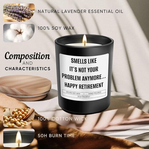 Retirement Gift for Woman - Retired Gifts for Men Women - Funny Retirement Candle Gifts for Mom, Boss, Leader, Coworker, Friend, Happy Retirement Gifts for Teacher, Nurse, Doctor in Saudi Arabia