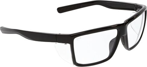 MCR Safety SR210 Swagger SR2 Series Safety Glasses with Thermo Plastic Rubber Nose Pads and Detachable Side Shields, Black Frame, Clear Lens in Saudi Arabia