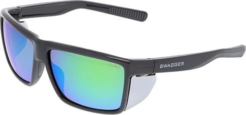 MCR Safety SR210 Swagger SR2 Series Safety Glasses with Thermo Plastic Rubber Nose Pads and Detachable Side Shields, Black Frame, Clear Lens in Saudi Arabia